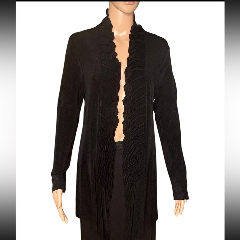 🩷Chicos Travelers Sz 1 M women’s open whimsigoth  witchy cardigan duster slinky
